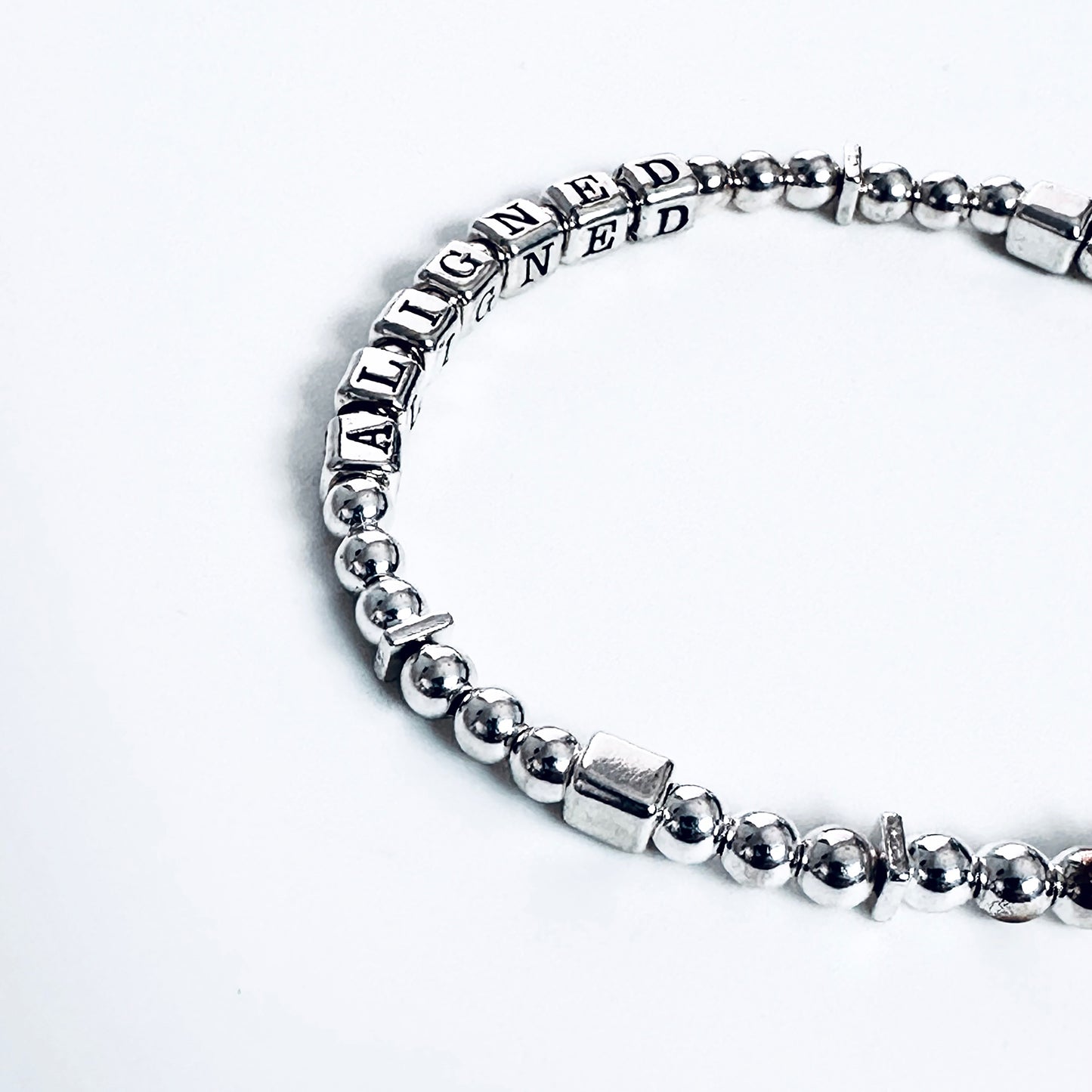 Aligned Living Sterling Silver Mantra Bracelet
