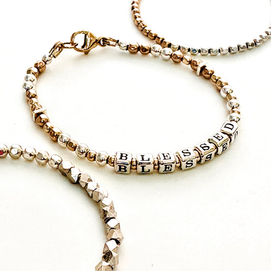 Have a Blessed Day Gratitude and Appreciation Gift Bracelets in sterling silver and gold