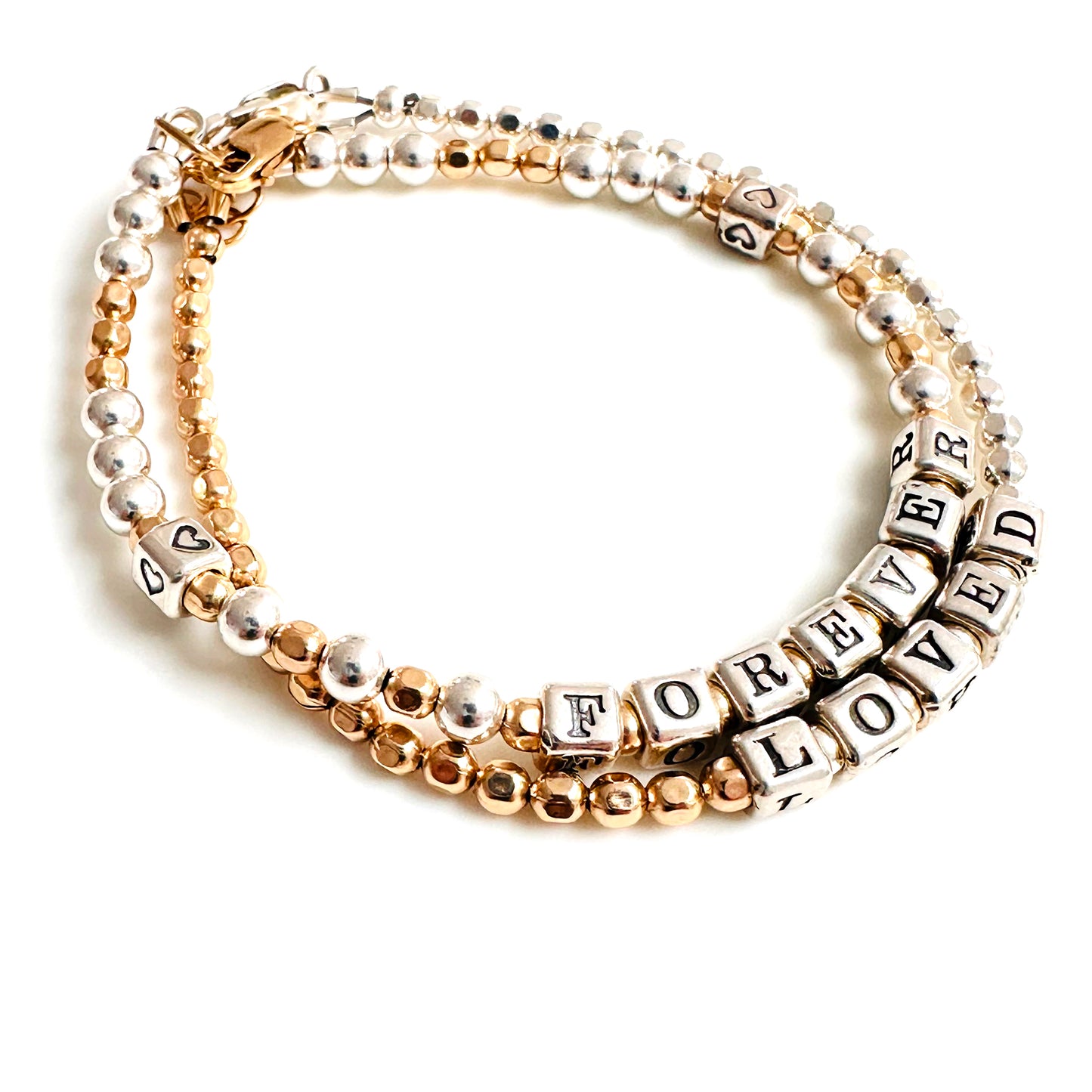FOREVER Loved Gift bracelet for wife, girlfriend, friend, anniversary, engagement, in sterling silver and gold