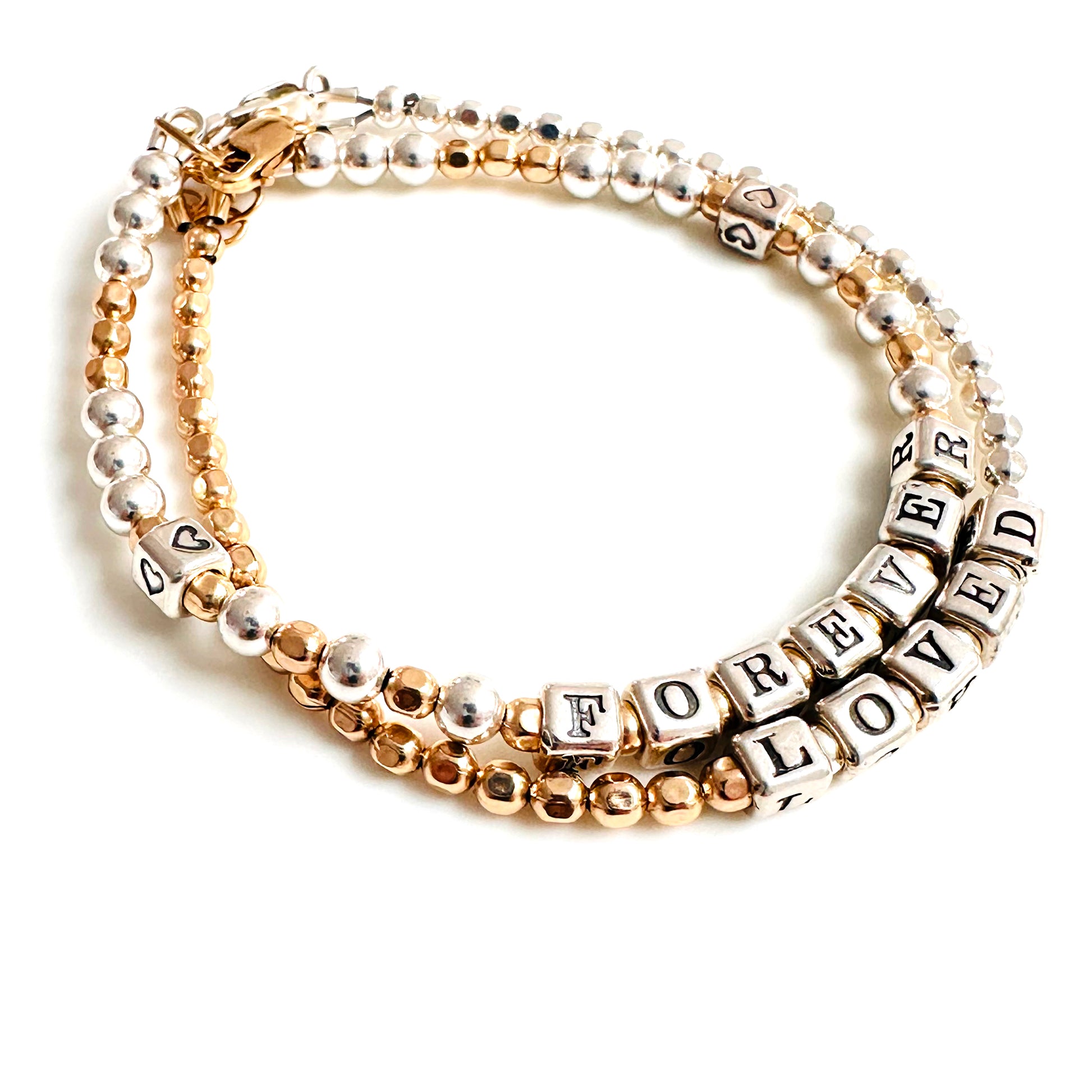 FOREVER Loved Gift bracelet for wife, girlfriend, friend, anniversary, engagement, in sterling silver and gold