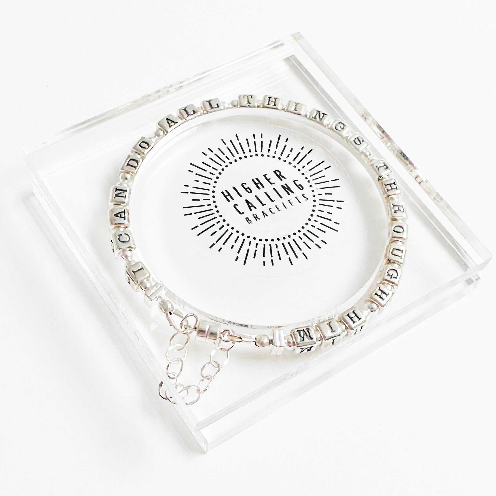Steering Silver Bible Scripture Bracelet in Higher Calling Bracelets packaging