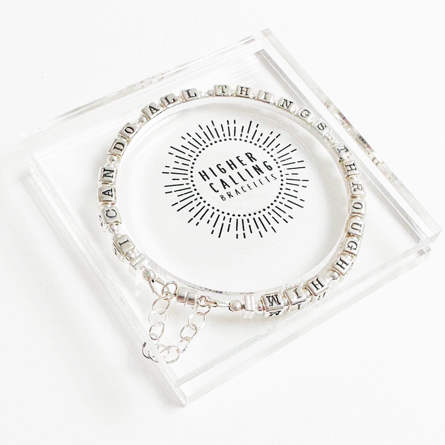 Christian Bible Verse Scripture Sterling Silver Bracelets by Higher Calling Bracelet Gift Package