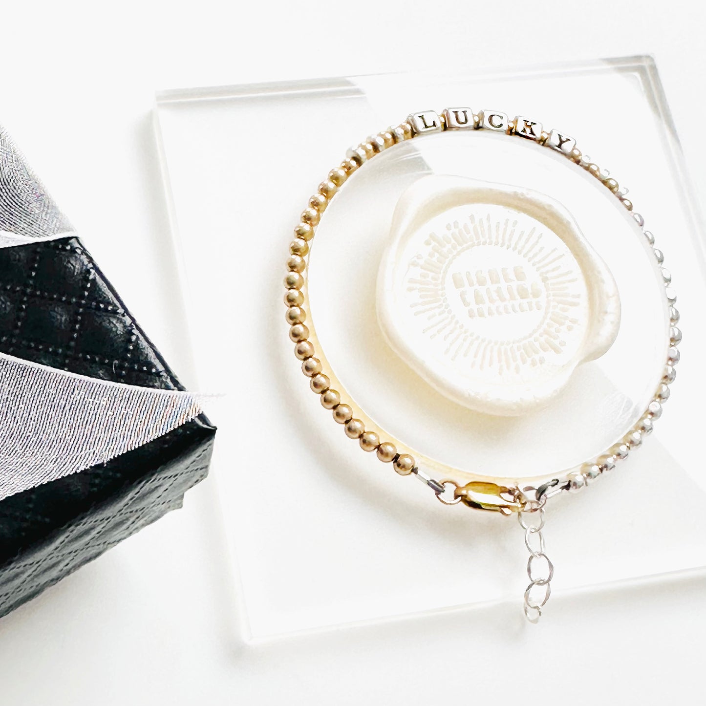 Word Bracelet Gift in Sterling Silver and 14k Gold