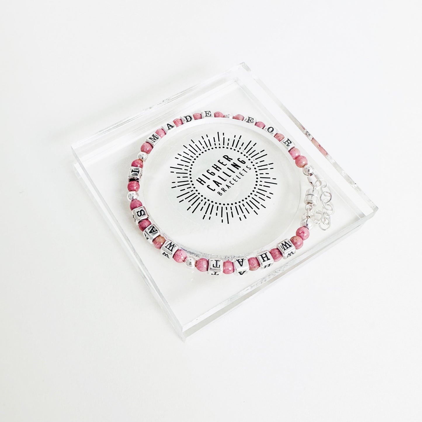 What Was I Made For Sterling Silver and Pink Bracelet in gift package