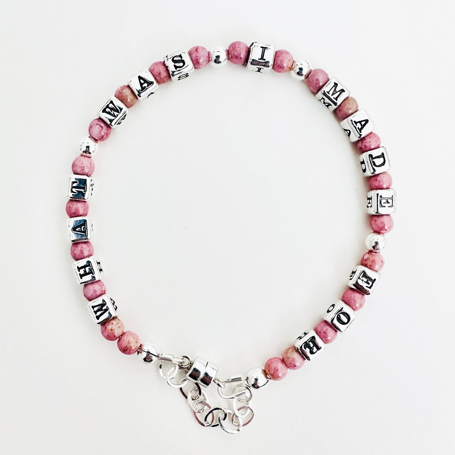 What Was I Made For Sterling Silver and Pink Bracelet