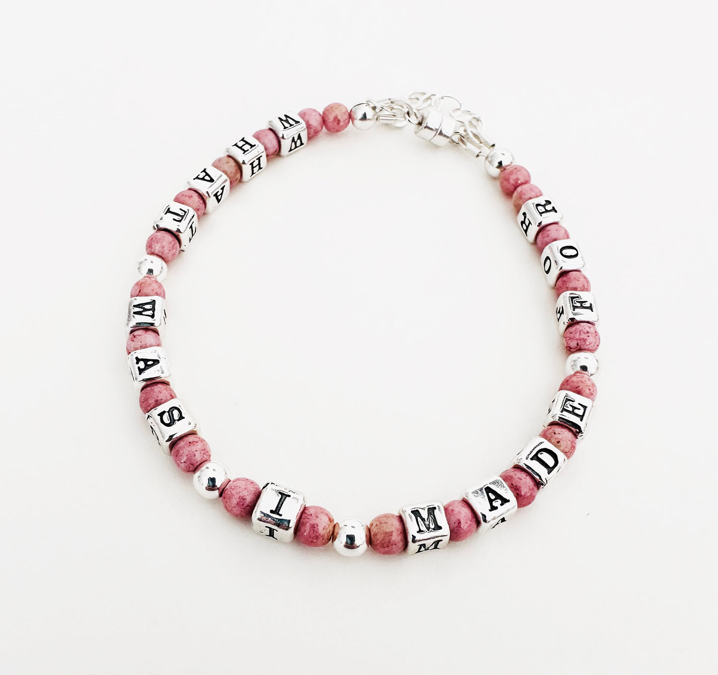 What Was I Made For Sterling Silver and Pink Bracelet