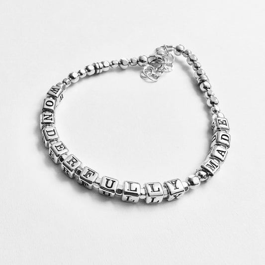 Psalm 139:14 Wonderfully Made Sterling Silver Gift Bracelet
