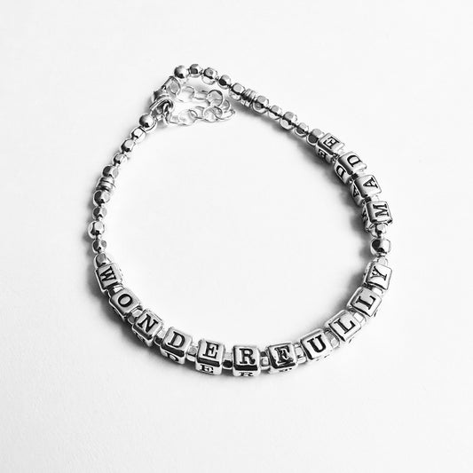 Psalm 139:14 Wonderfully Made Sterling Silver Gift Bracelet
