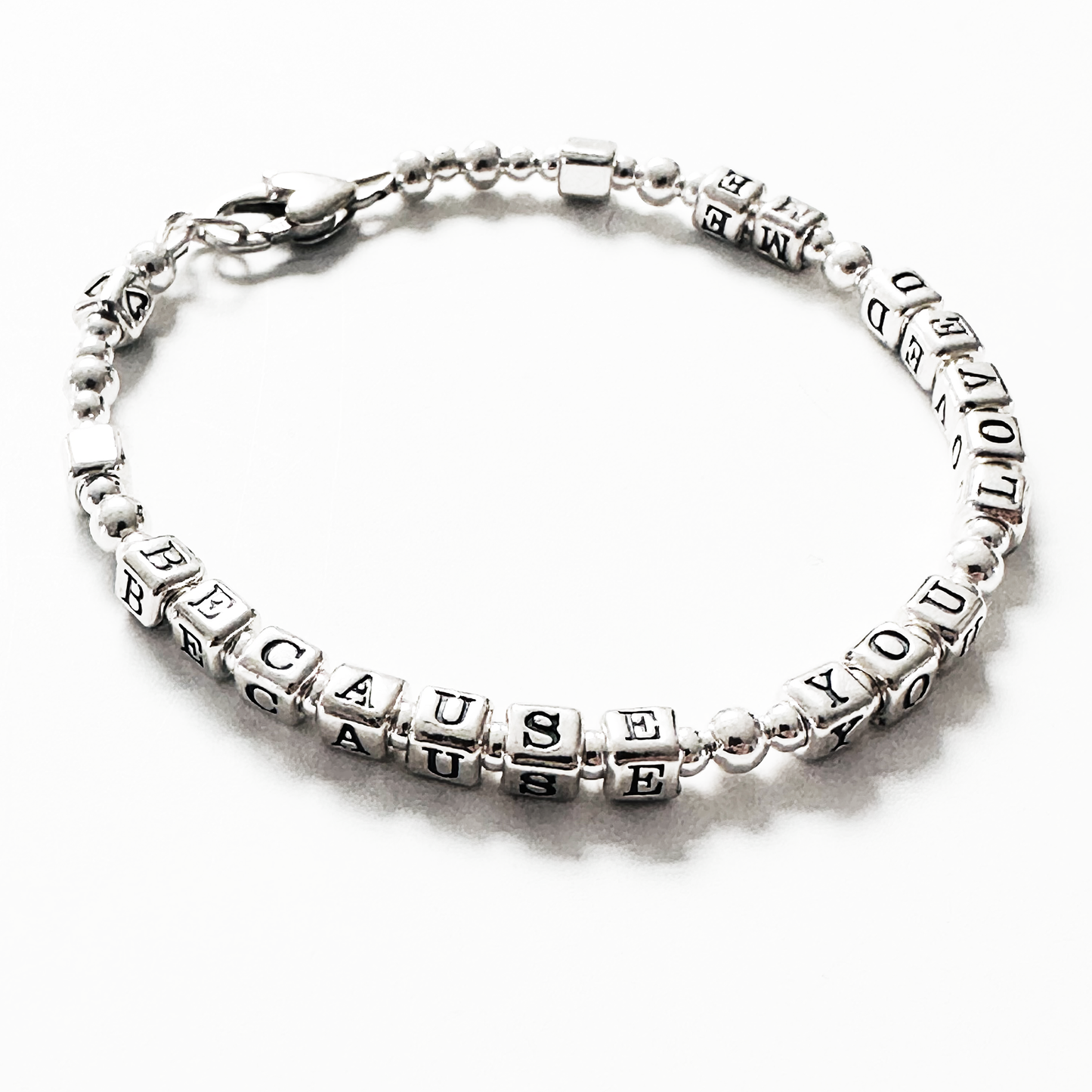 Love Appreciation Gratitude Gift Bracelet in Sterling Silver for Mother, Teacher, Daughter, Mentor