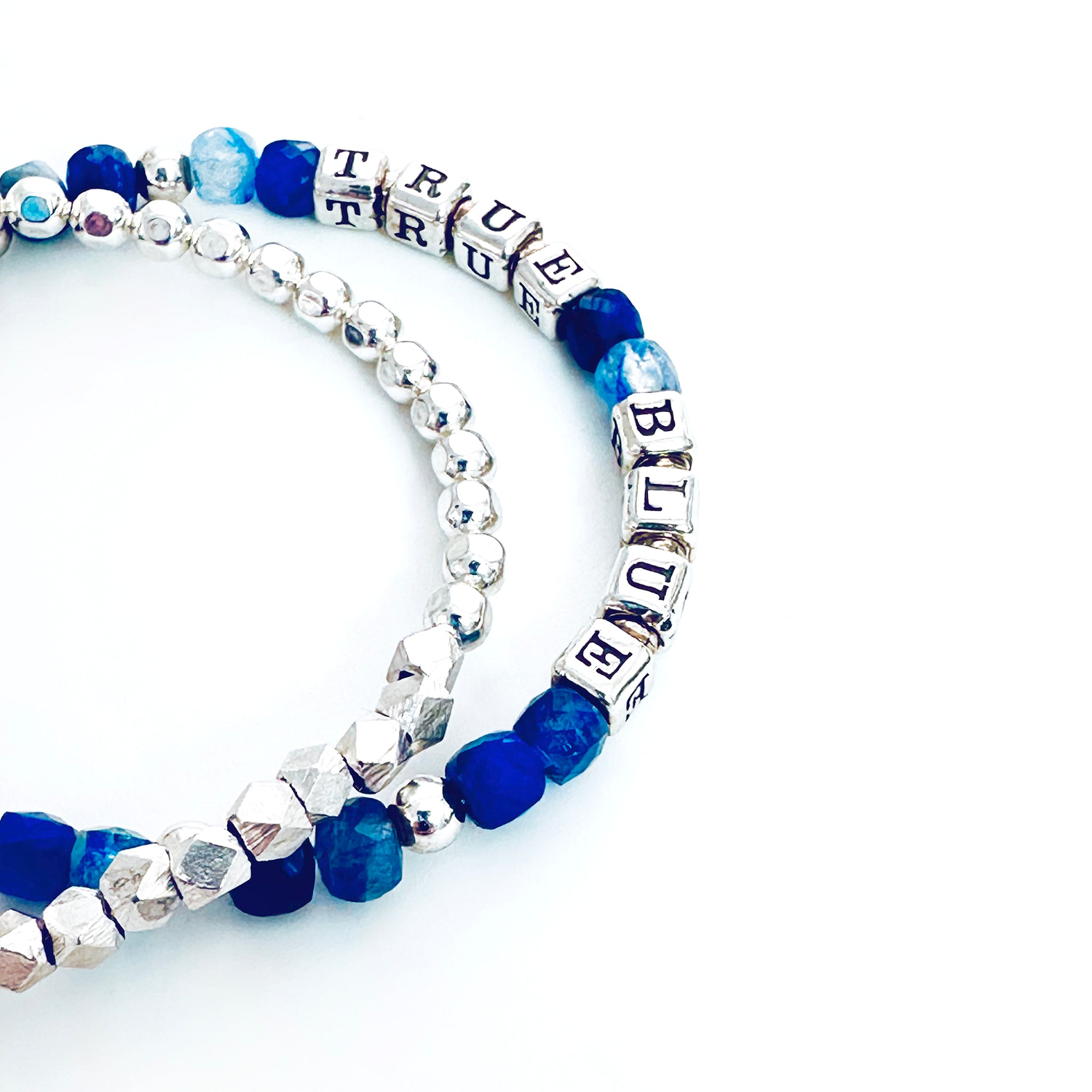 True Blue Friendship Bracelet Gift in Sterling Silver and Blue Lapis