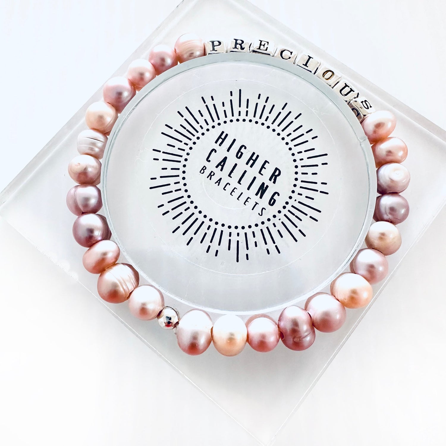 Pearl Gift Bracelet with Sterling Silver Precious Message