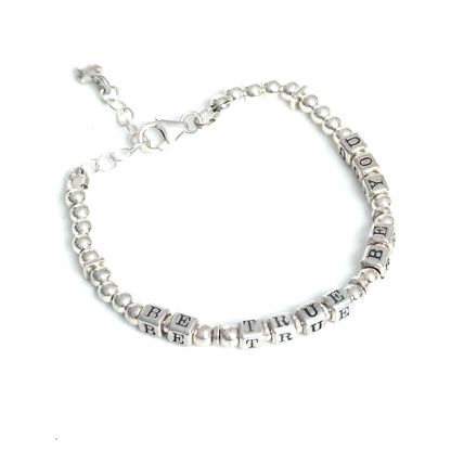 Graduation Bracelet Be True, Be You, Be Yourself sterling silver gift bracelet