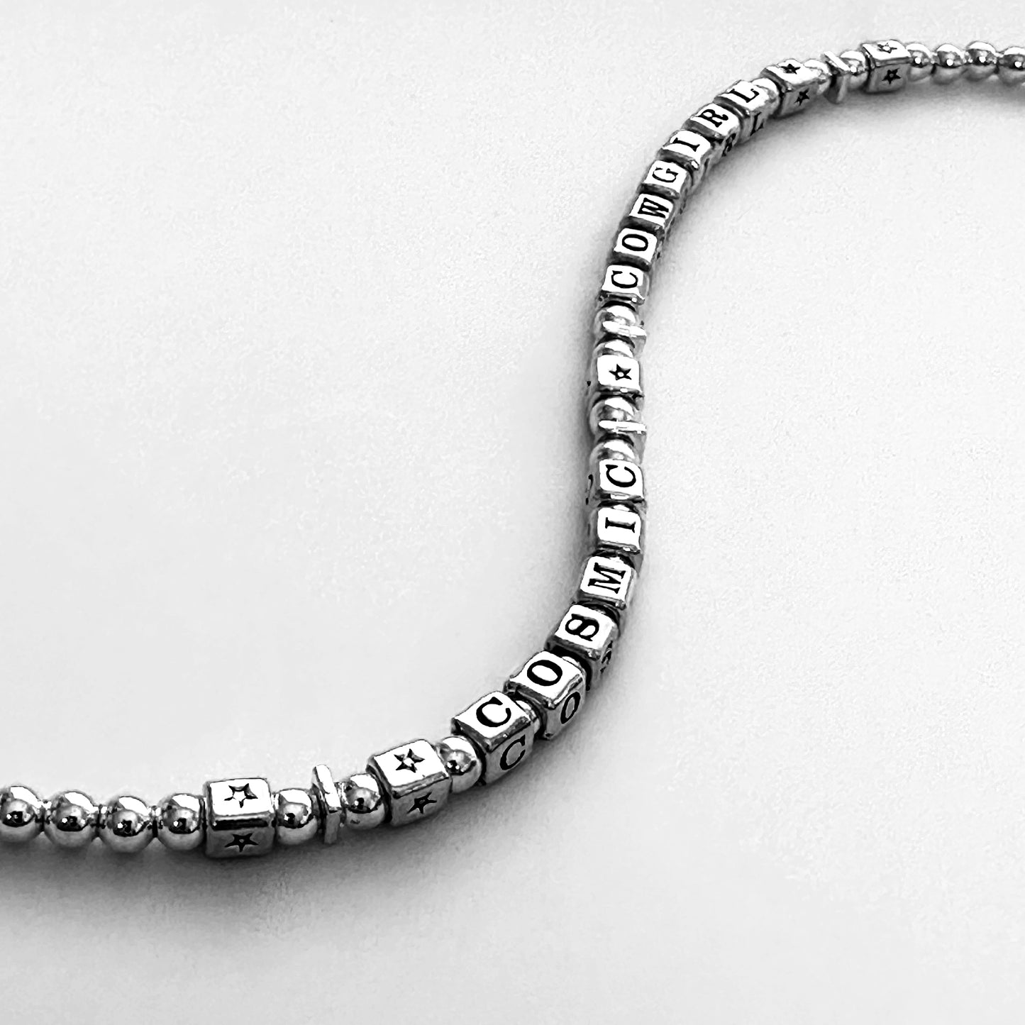 Cosmic Cowgirl Sterling silver engraved message bracelet