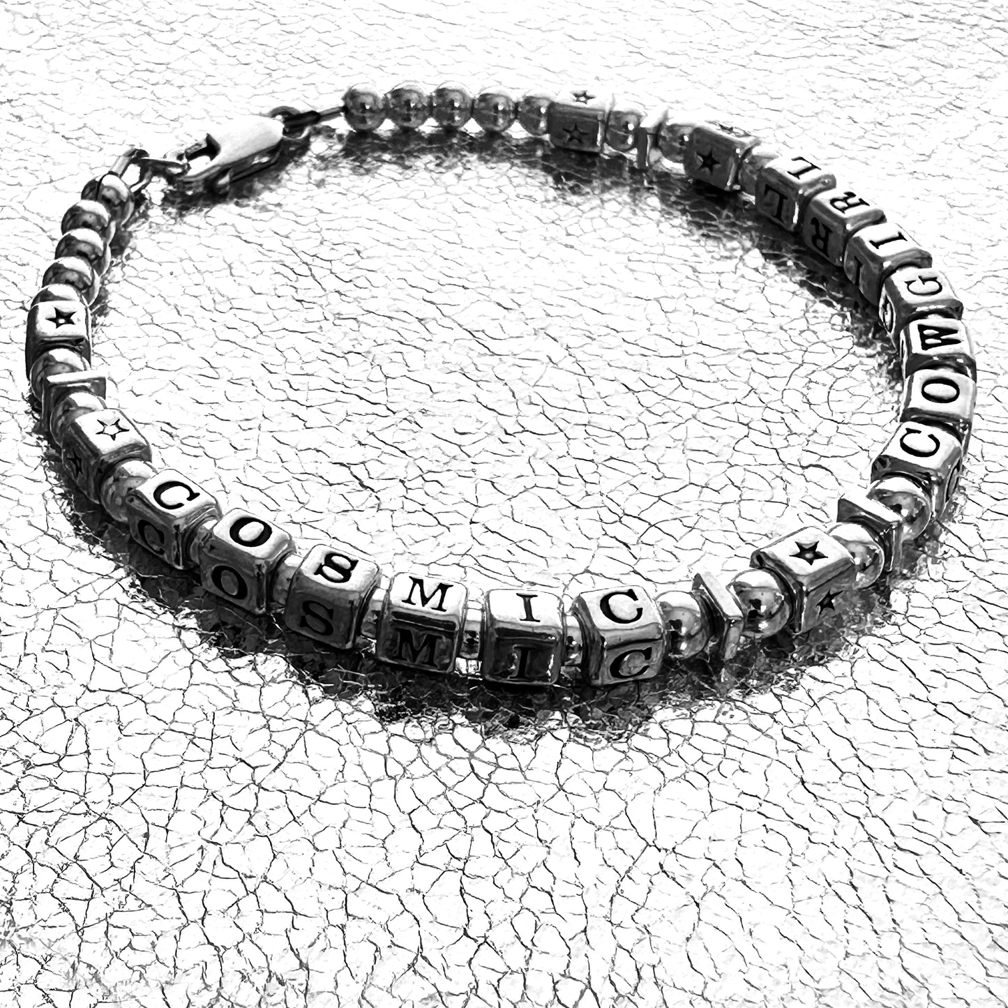 Cosmic Cowgirl Sterling silver engraved message bracelet