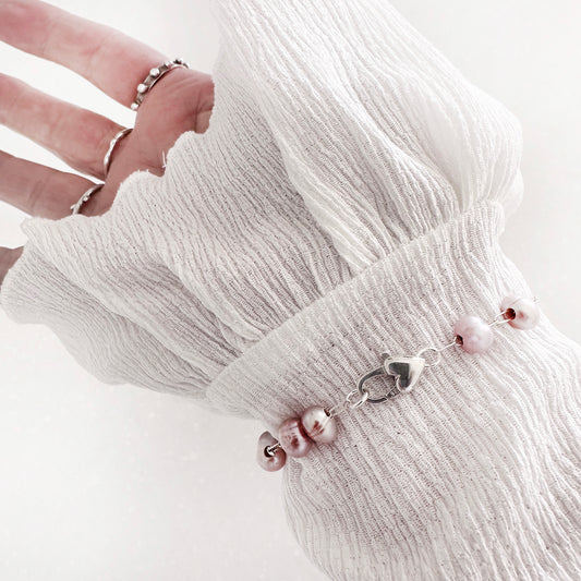 Floating Pink Pearls with Heart