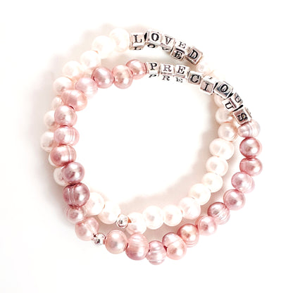 LOVED Gift Bracelet | Sterling Silver and Pearls