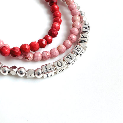 I Love You Valentine's bracelet in sterling silver