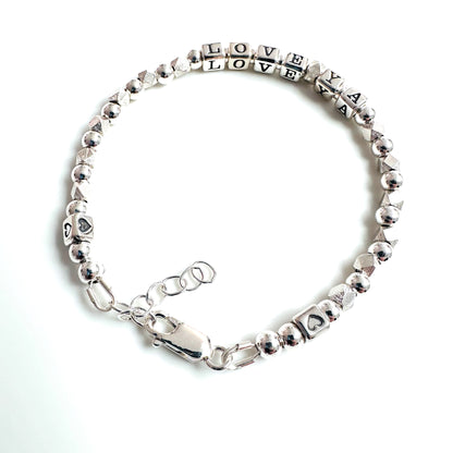 I Love You Valentine's bracelet in sterling silver