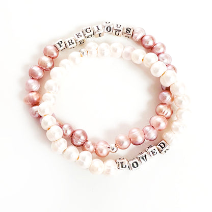 LOVED Gift Bracelet | Sterling Silver and Pearls