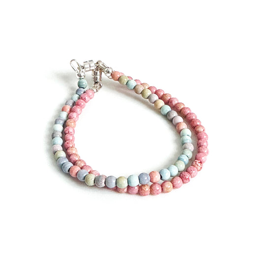 Easter candy pastel beaded stacking and layering bracelets