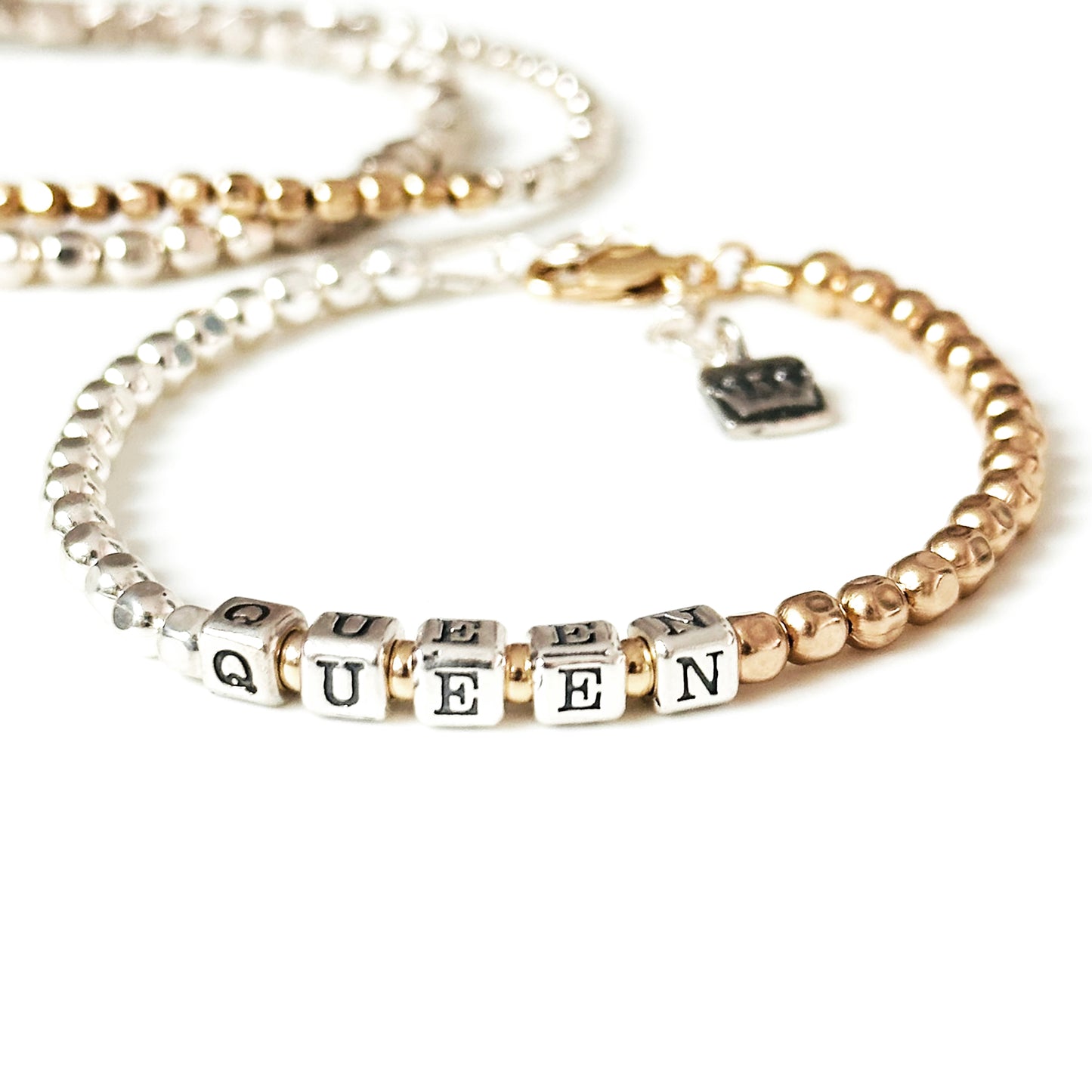 Queen Wear Your Crown Mixed Metals Sterling and 14k Gold Woman's Bracelet