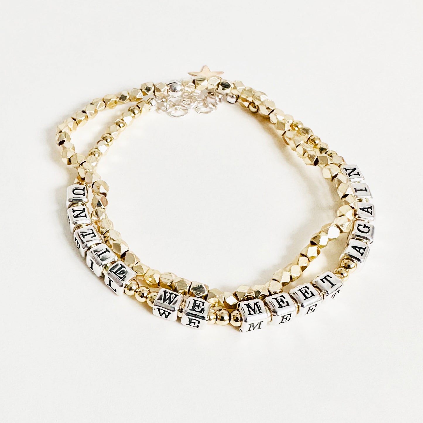 Until We Meet Again Sympathy Gift Bracelet in sterling silver and gold 