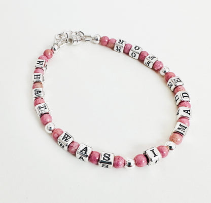 What Was I Made For Sterling Silver and Pink Bracelet