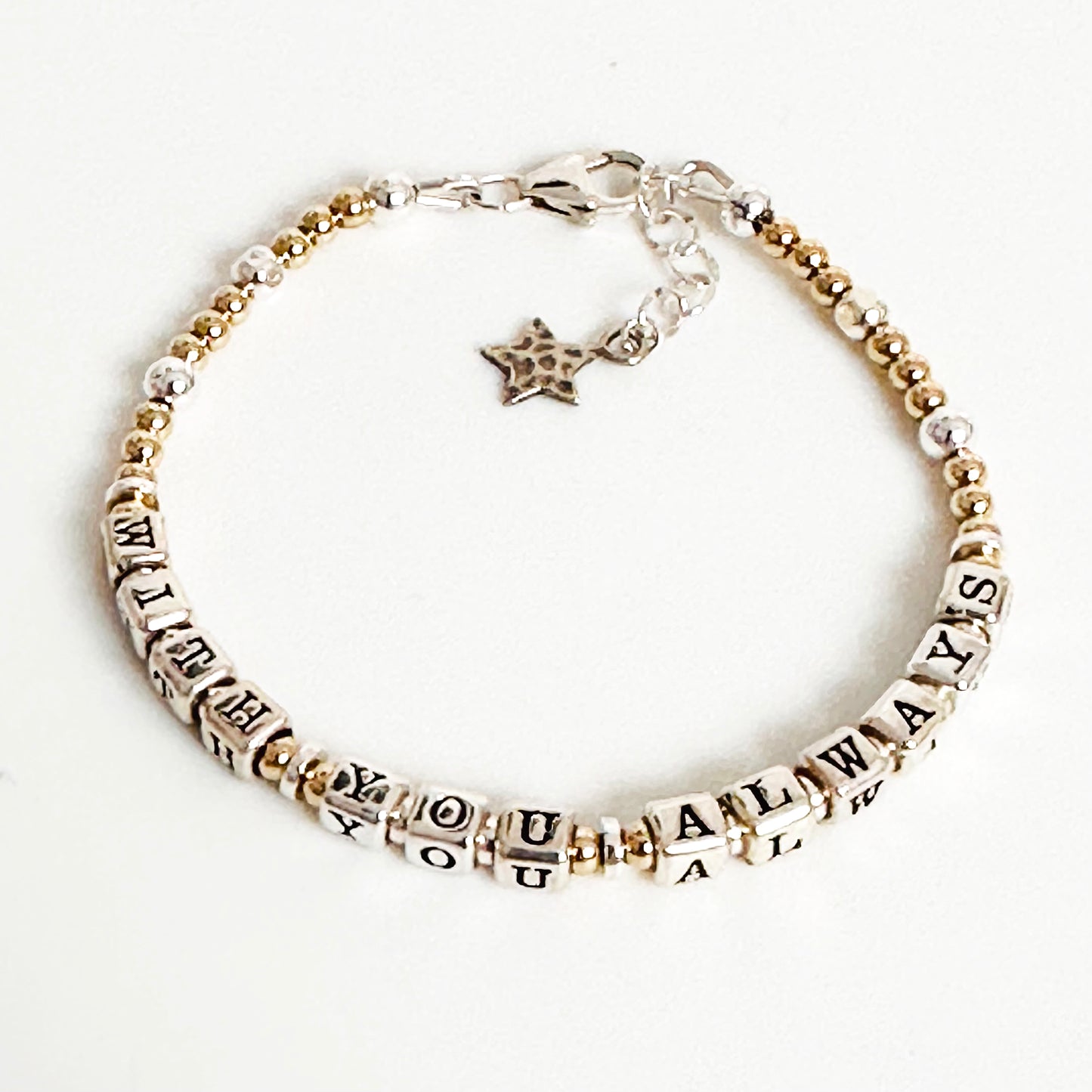 Sympathy Gift Bracelet "With You Always" in Mixed Metals, Sterling, 14k Gold