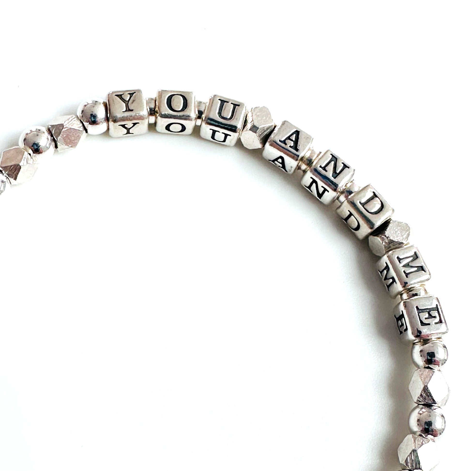 You and Me Sterling Silver Engraved Valentine's Bracelet