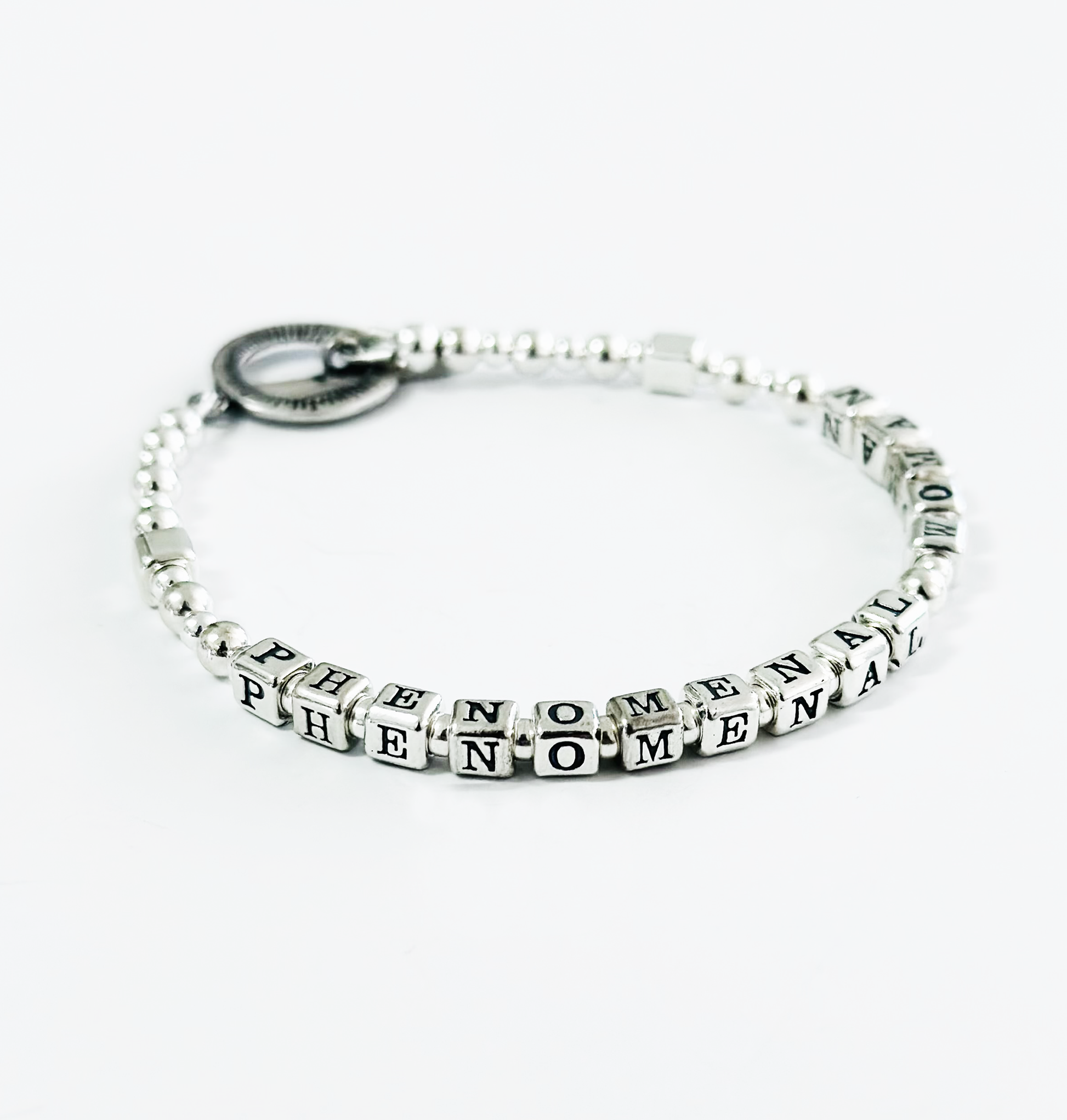 Phenomenal Woman high quality gifting bracelet in all sterling silver beads